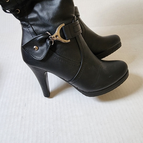 Topmoda Tall black boots with 5" heel - Picture 5 of 9